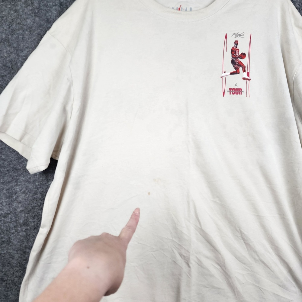 Air Jordan T-Shirt Mens 2XL Off-White Flight Tour Cruising Altitude Graphic Tee - Picture 6 of 10